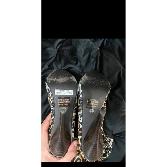 Boots boot knee shoes heels cheetah animal print - Picture 4 of 4